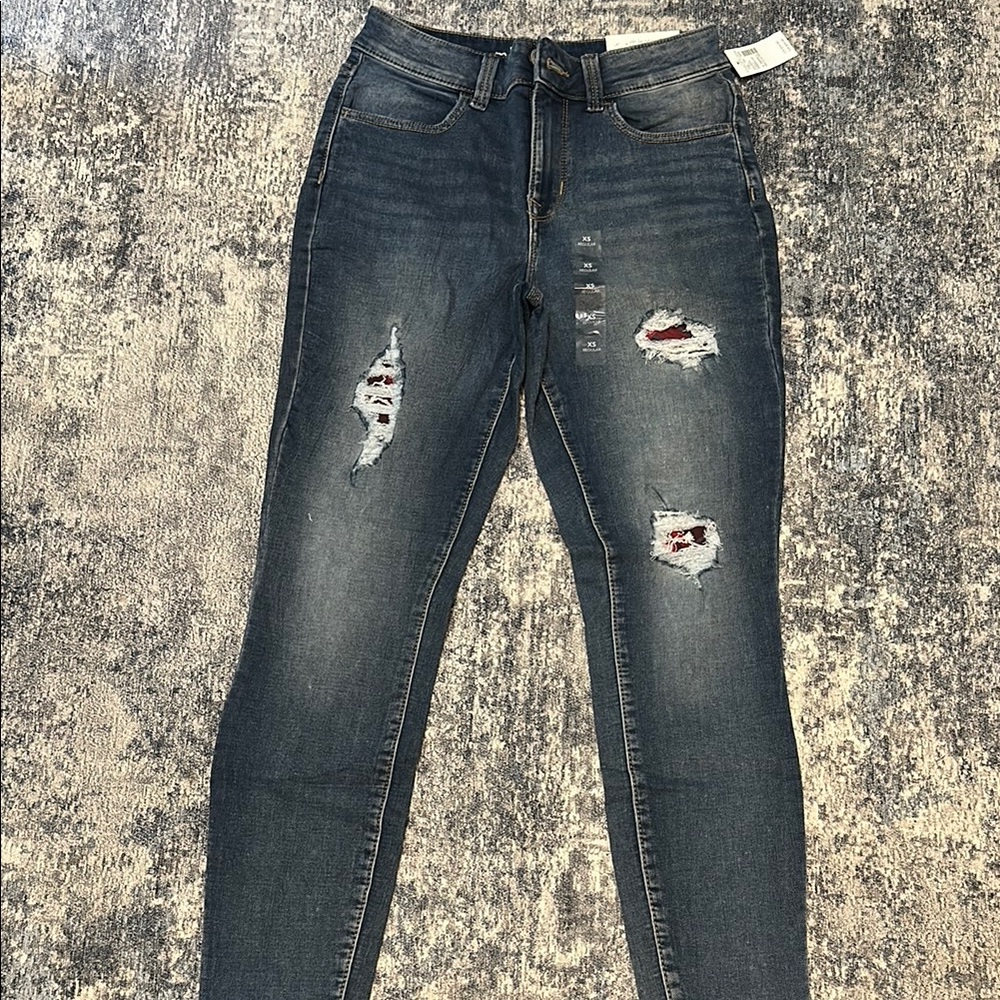 Maurices Blue Skinny Distressed Jeans